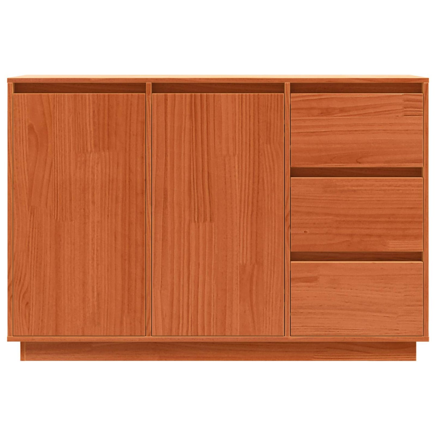 vidaXL Sideboard Brown Oak 111 x 34 x 75 cm Solid Pine Wood