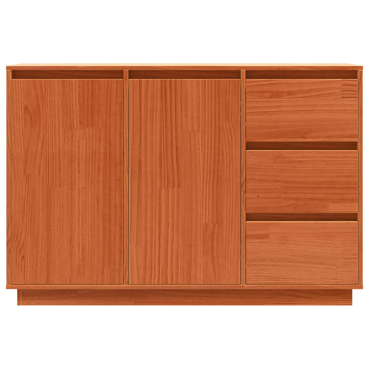 vidaXL Sideboard Brown Oak 111 x 34 x 75 cm Solid Pine Wood