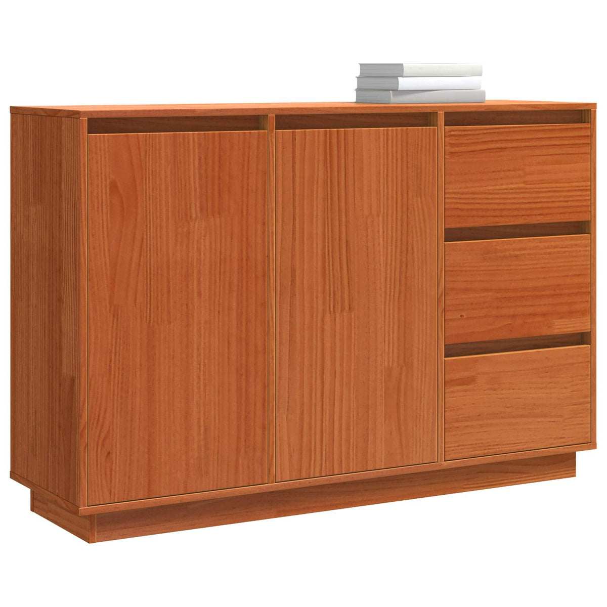 vidaXL Sideboard Brown Oak 111 x 34 x 75 cm Solid Pine Wood