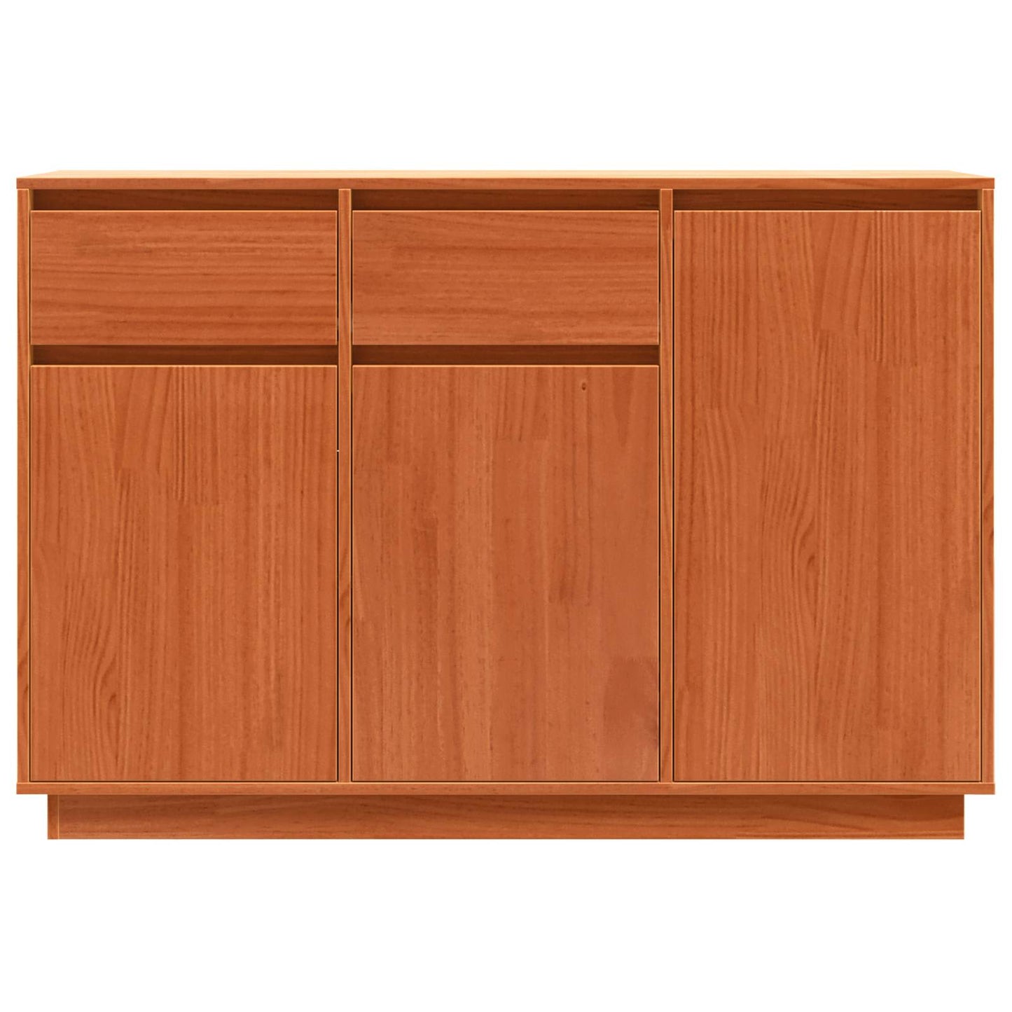 vidaXL Sideboard Wax Brown 110 x 34 x 75 cm Solid Pine Wood