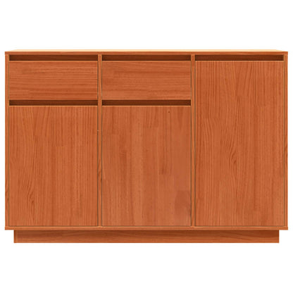 vidaXL Sideboard Wax Brown 110 x 34 x 75 cm Solid Pine Wood