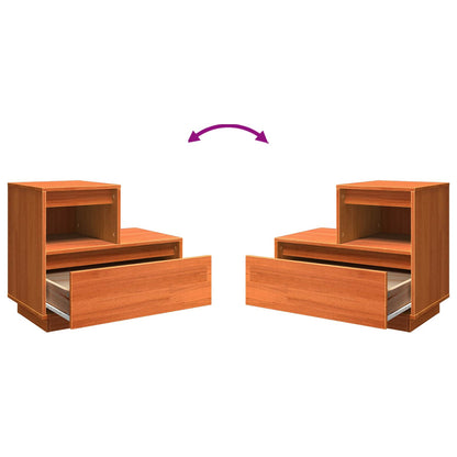 vidaXL Bedside Cabinet Wax Brown 60 x 34 x 51 cm Engineered Wood