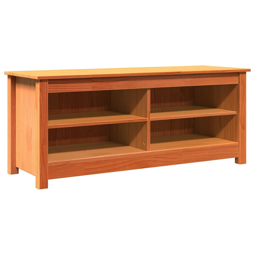 vidaXL Storage Bench Wax Brown 110 x 38 x 45.5 cm Solid Pine Wood