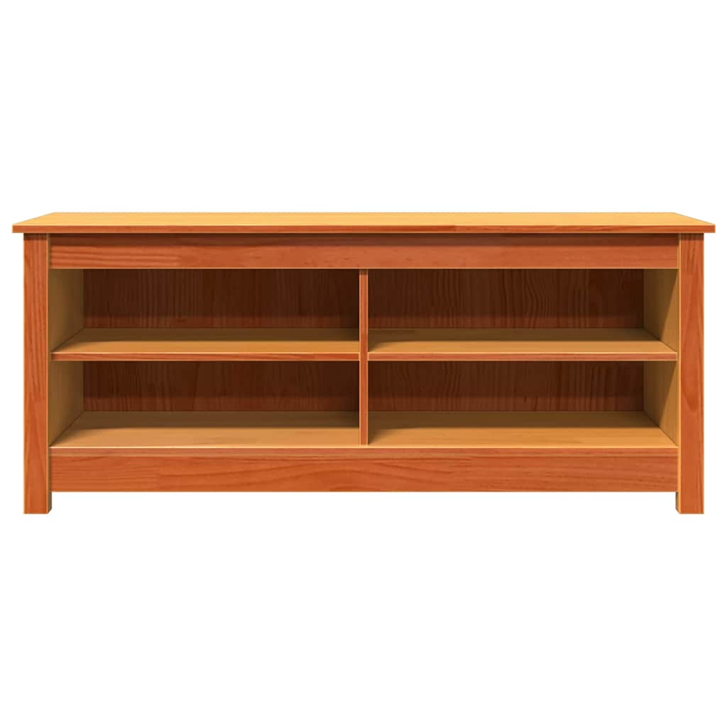 vidaXL Storage Bench Wax Brown 110 x 38 x 45.5 cm Solid Pine Wood