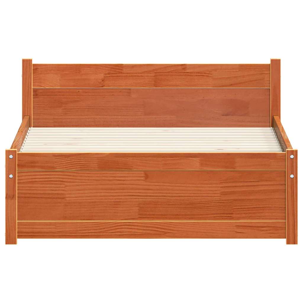 vidaXL Bed Frame Wax Brown 195.5 x 80.5 x 51 cm Solid Pine Wood