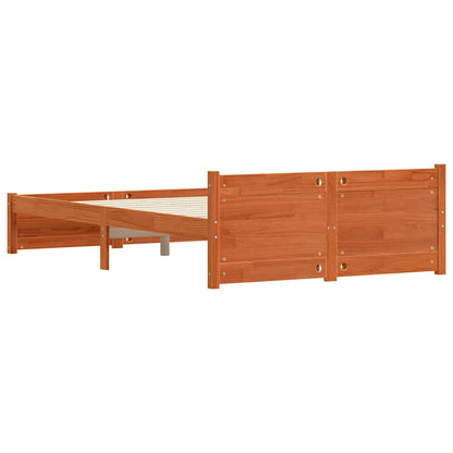 vidaXL Bed Frame Wax Brown 195.5 x 125.5 x 51 cm Solid Pine Wood