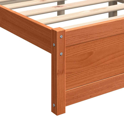 vidaXL Bed Frame Wax Brown 195.5 x 145.5 x 51 cm Solid Pine Wood