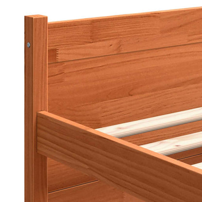 vidaXL Bed Frame Wax Brown 205.5 x 165.5 x 51 cm Solid Pine Wood