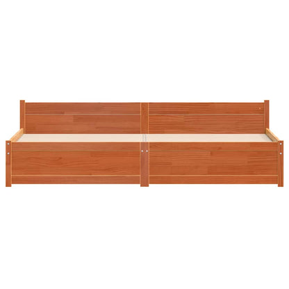 vidaXL Bed Frame Wax Brown 205.5 x 205.5 x 51 cm Solid Pine Wood
