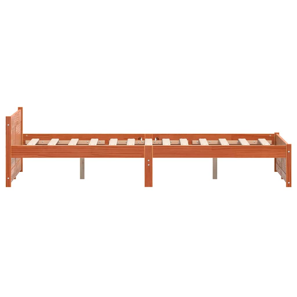 vidaXL Bed Frame Wax Brown 205.5 x 205.5 x 51 cm Solid Pine Wood
