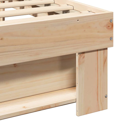 vidaXL Bed Frame with Headboard Brown 200 x 200 cm Solid Pine Wood