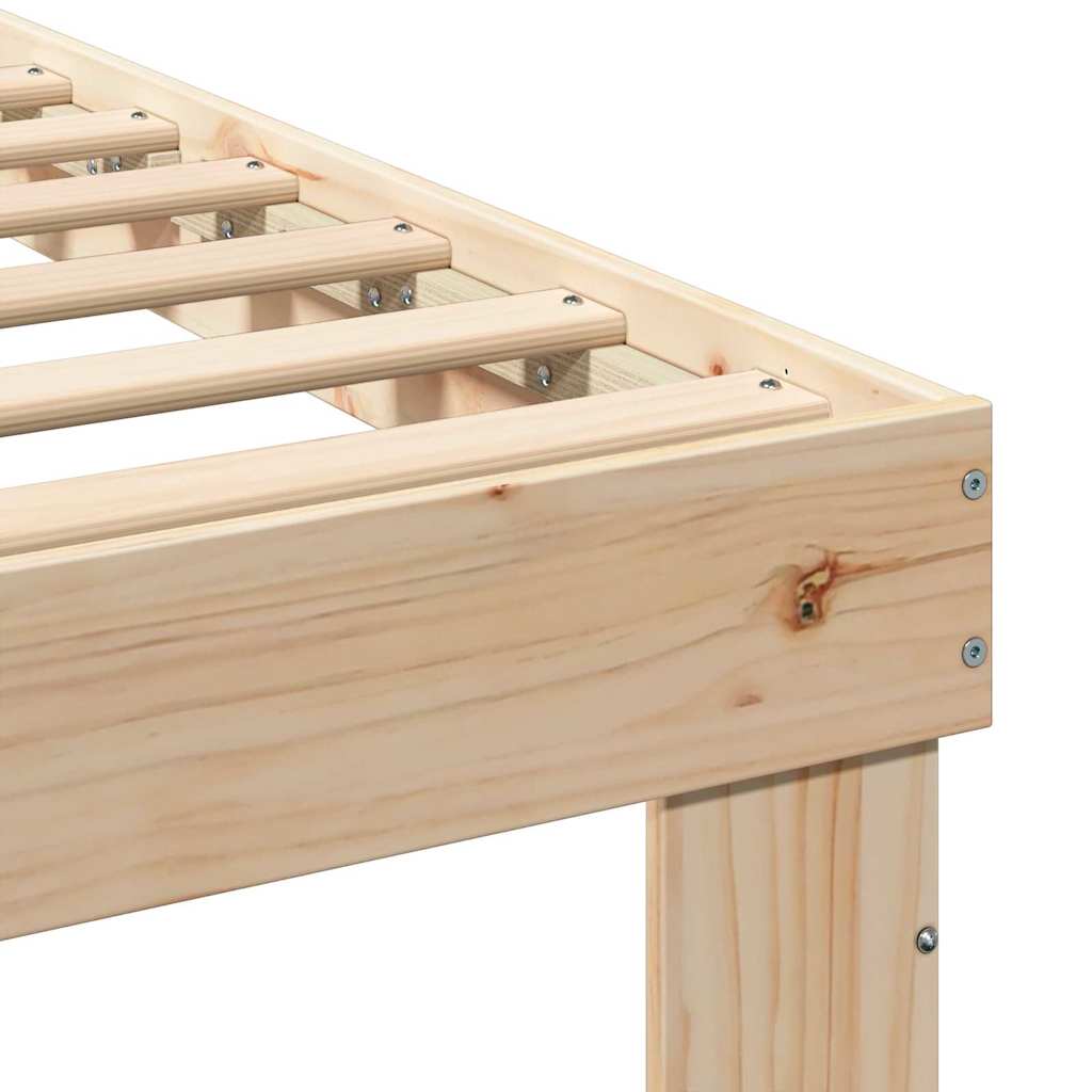 vidaXL Bed Frame with Headboard Brown 180 x 200 cm Solid Pine Wood