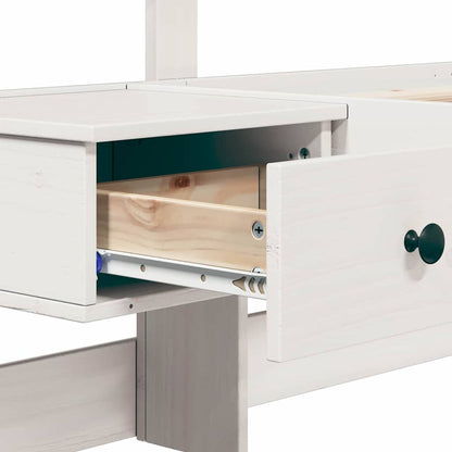 vidaXL Bed Frame with Headboard White 180 x 200 cm Solid Pine Wood