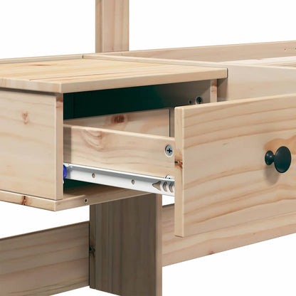 vidaXL Bed Frame with Headboard Brown 120 x 200 cm Solid Pine Wood