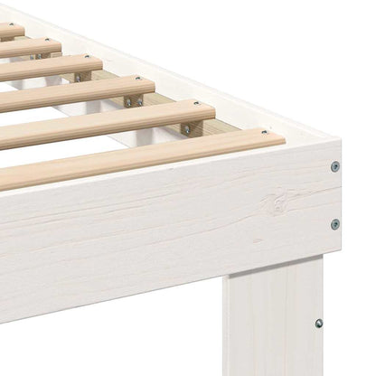 vidaXL Bed Frame with Headboard White 120 x 200 cm Solid Pine Wood