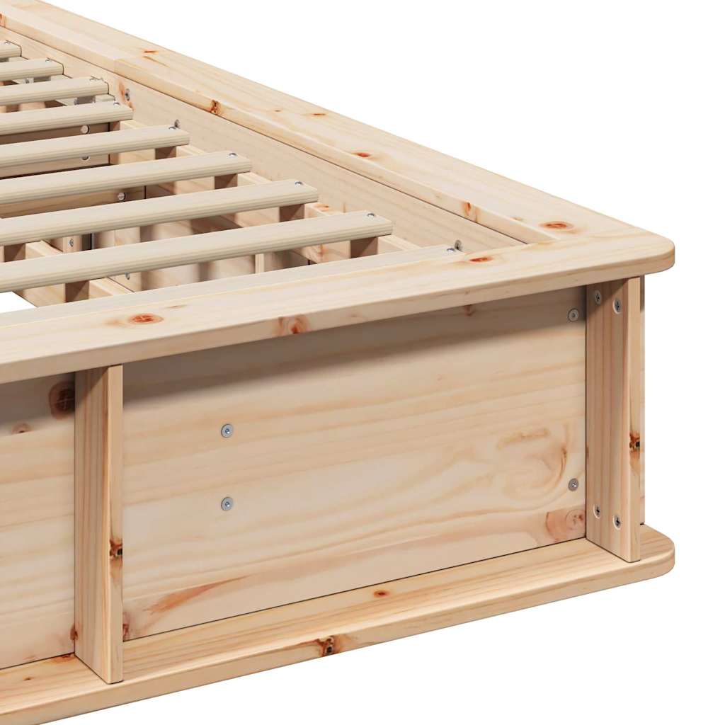 vidaXL Bed Frame Brown 200 x 200 cm Solid Pine Wood