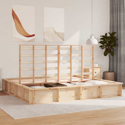 vidaXL Bed Frame Brown 200 x 200 cm Solid Pine Wood