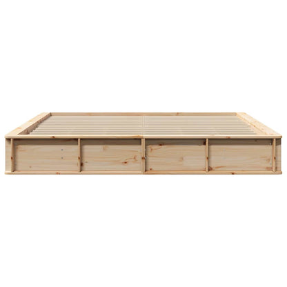 vidaXL Bed Frame Brown 200 x 200 cm Solid Pine Wood