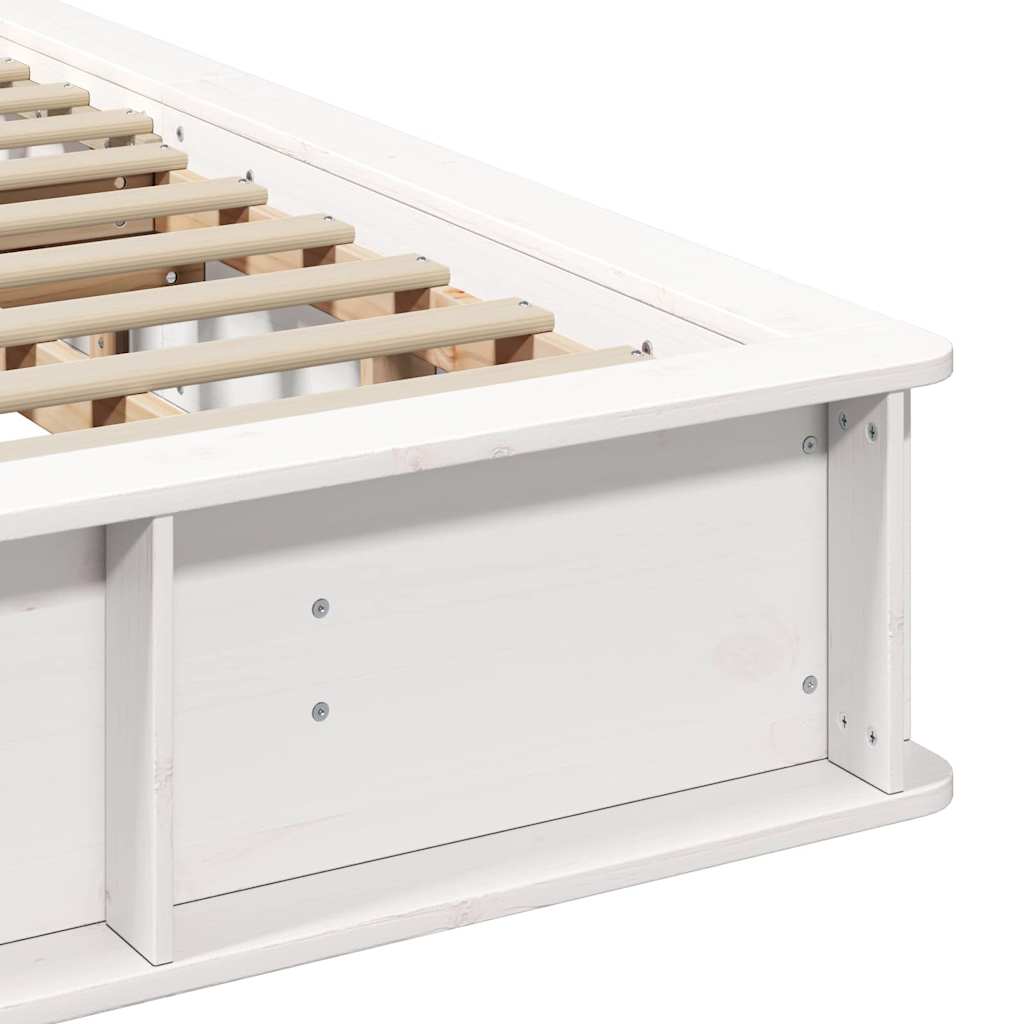 vidaXL Bed Frame White 200 x 200 cm Solid Pine Wood