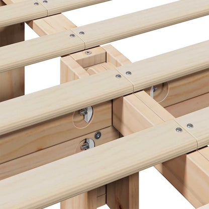 vidaXL Bed Frame White 200 x 200 cm Solid Pine Wood