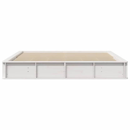 vidaXL Bed Frame White 200 x 200 cm Solid Pine Wood