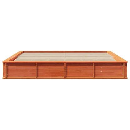 vidaXL Bed Frame Wax Brown 200 x 200 cm Solid Pine Wood