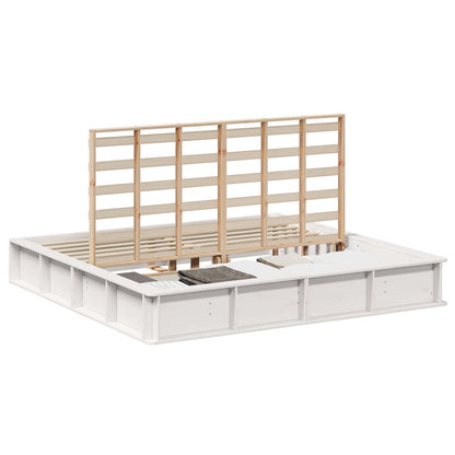 vidaXL Bed Frame White 180 x 200 cm Solid Pine Wood