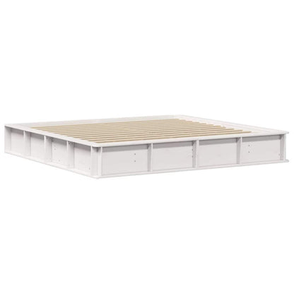 vidaXL Bed Frame White 180 x 200 cm Solid Pine Wood