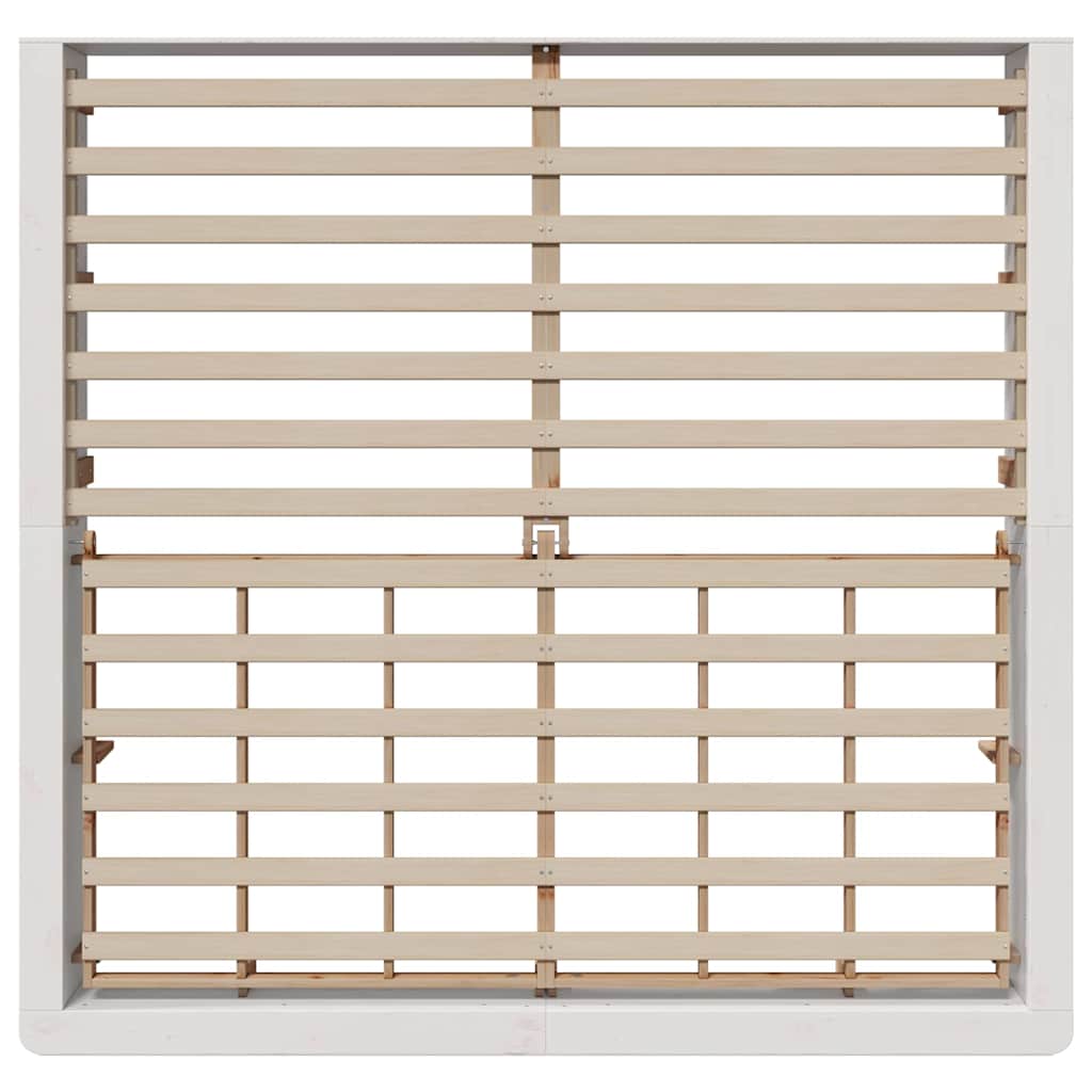 vidaXL Bed Frame White 180 x 200 cm Solid Pine Wood