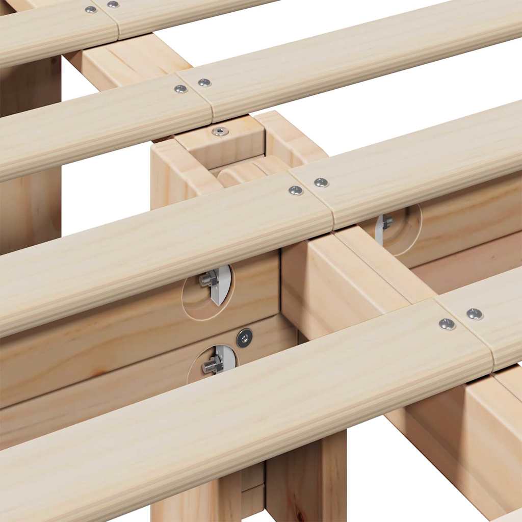 vidaXL Bed Frame Wax Brown 180 x 200 cm Solid Pine Wood