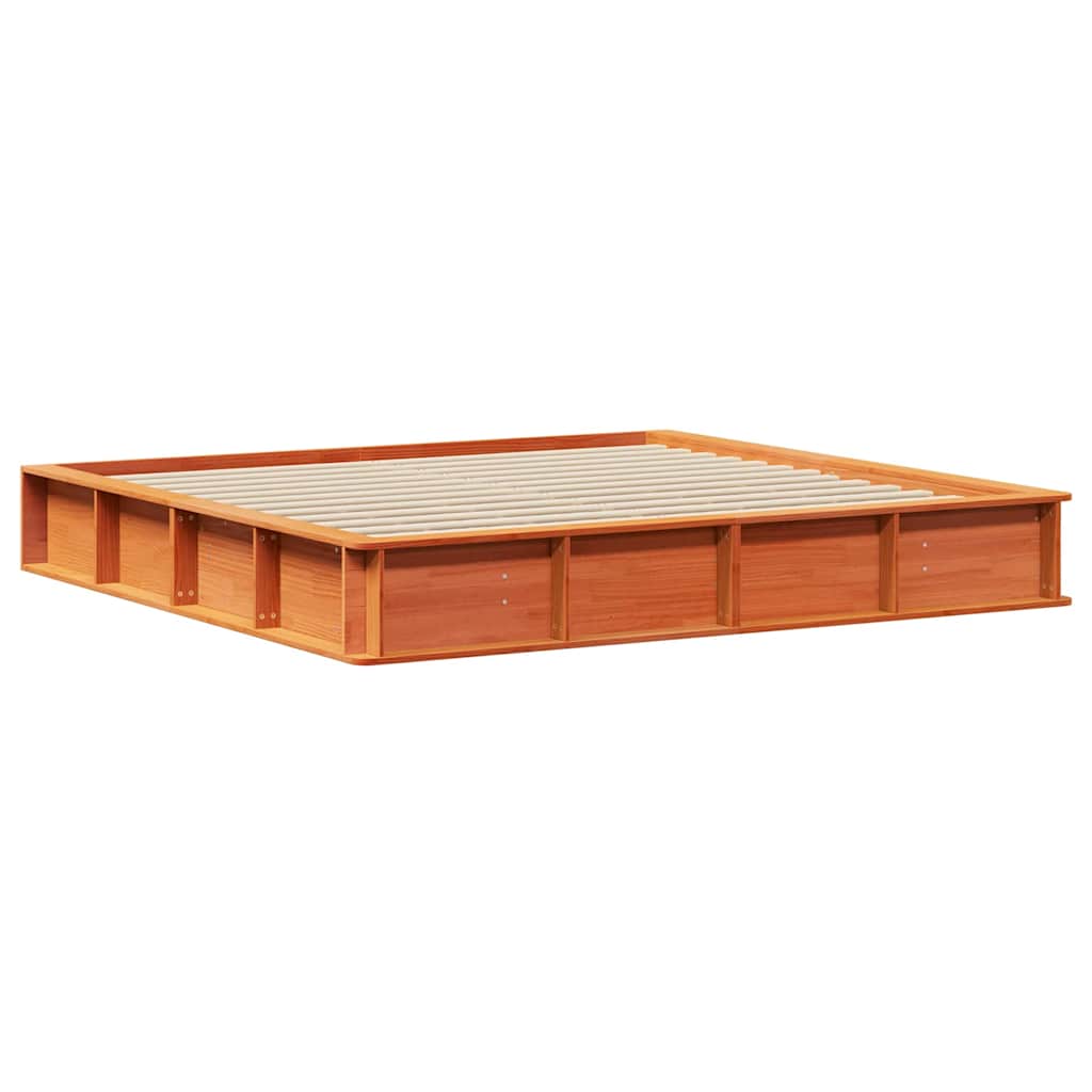 vidaXL Bed Frame Wax Brown 180 x 200 cm Solid Pine Wood