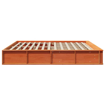 vidaXL Bed Frame Wax Brown 180 x 200 cm Solid Pine Wood