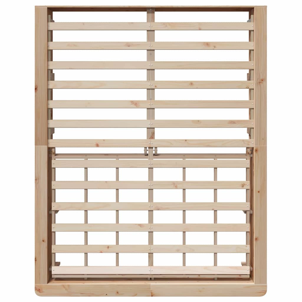vidaXL Bed Frame Brown 160 x 200 cm Solid Pine Wood