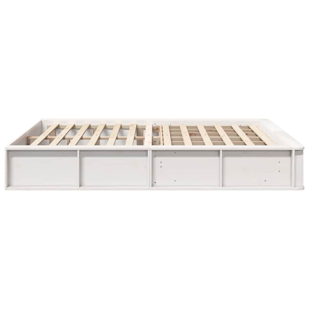 vidaXL Bed Frame White 160 x 200 cm Solid Pine Wood
