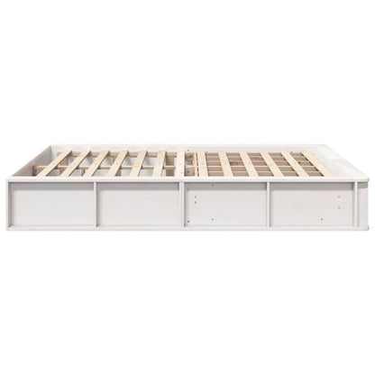 vidaXL Bed Frame White 160 x 200 cm Solid Pine Wood