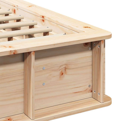 vidaXL Bed Frame Brown 150 x 200 cm Solid Pine Wood