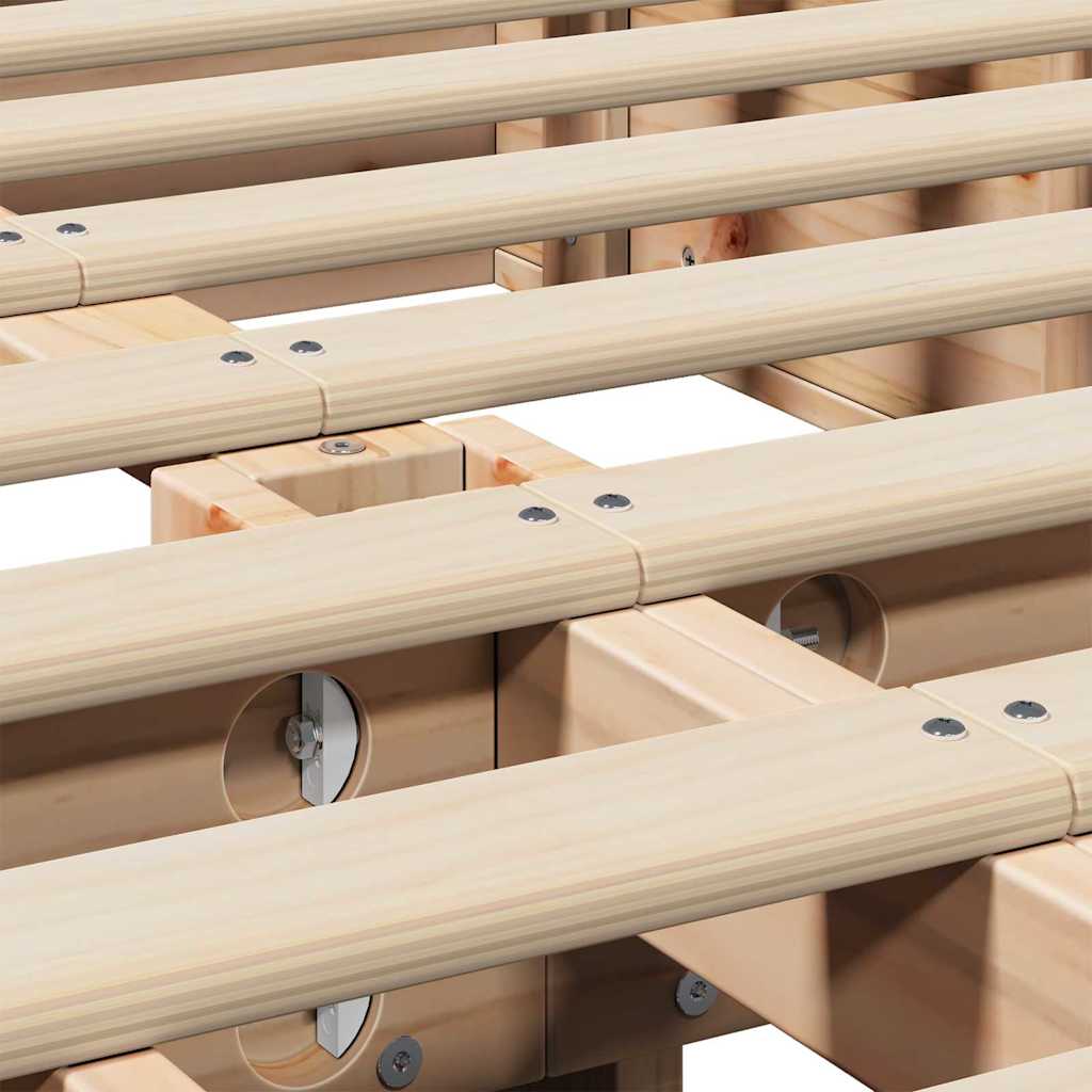 vidaXL Bed Frame Brown 150 x 200 cm Solid Pine Wood