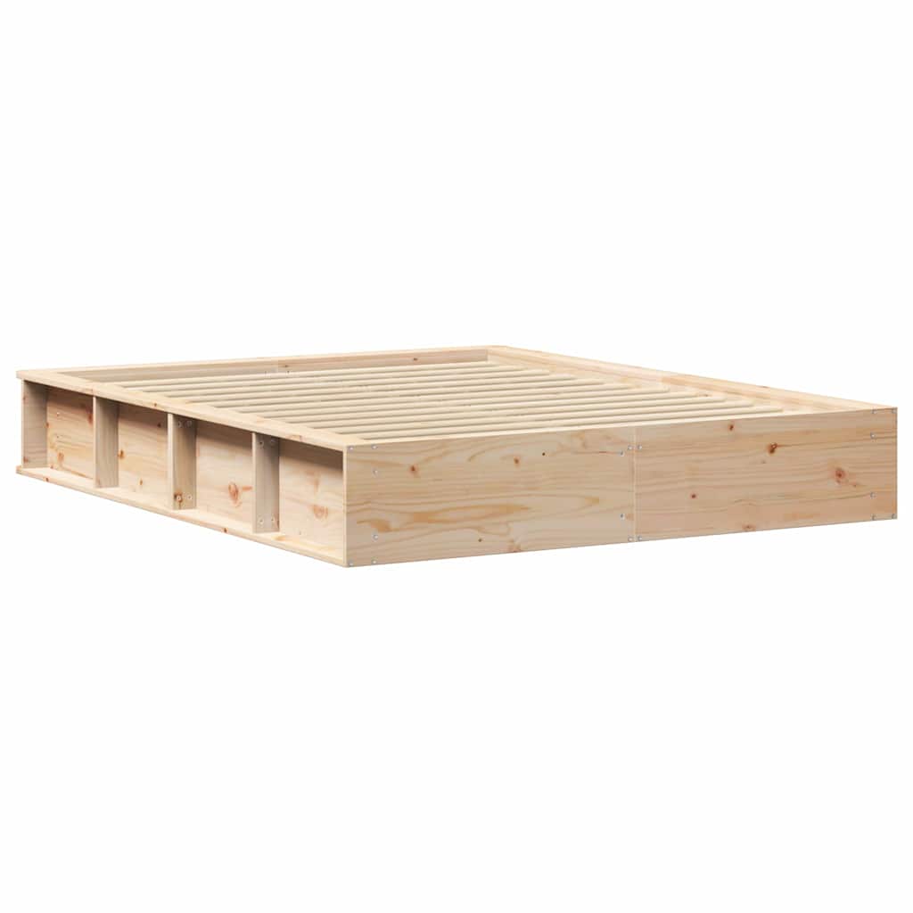 vidaXL Bed Frame Brown 150 x 200 cm Solid Pine Wood