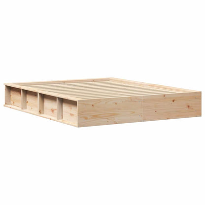 vidaXL Bed Frame Brown 150 x 200 cm Solid Pine Wood