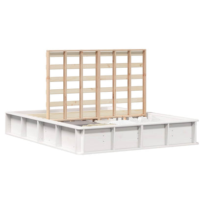 vidaXL Bed Frame White 150 x 200 cm Solid Pine Wood