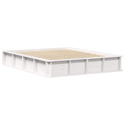vidaXL Bed Frame White 150 x 200 cm Solid Pine Wood