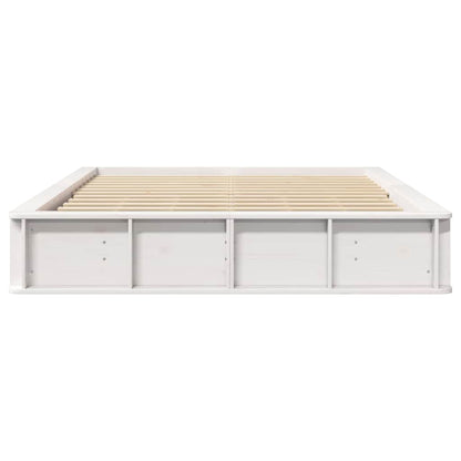 vidaXL Bed Frame White 150 x 200 cm Solid Pine Wood