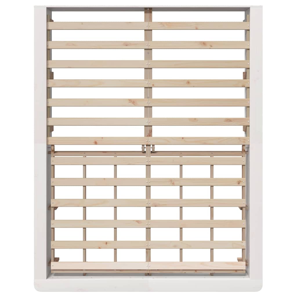vidaXL Bed Frame White 150 x 200 cm Solid Pine Wood
