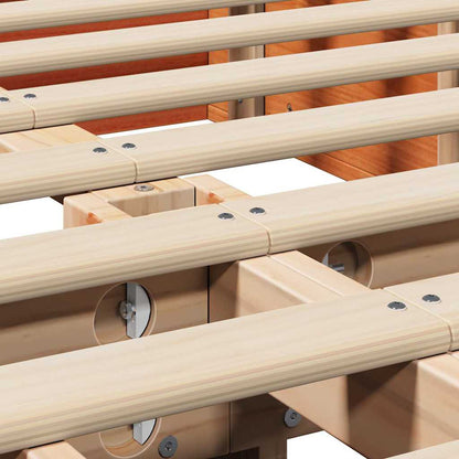 vidaXL Bed Frame Wax Brown 150 x 200 cm Solid Pine Wood