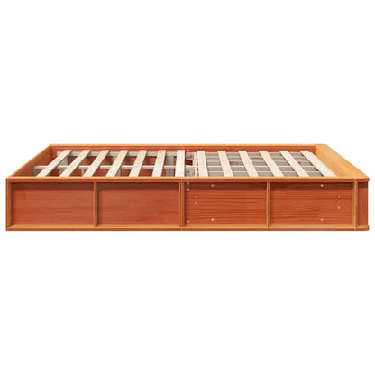 vidaXL Bed Frame Wax Brown 150 x 200 cm Solid Pine Wood