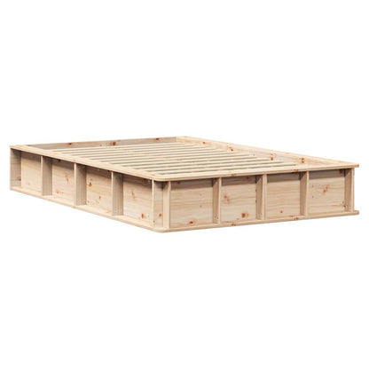 vidaXL Bed Frame Brown 140 x 200 cm Solid Pine Wood