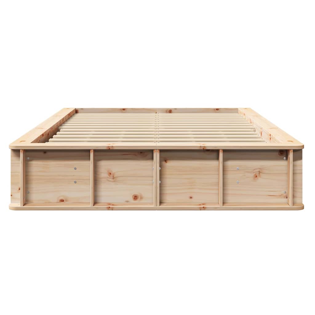 vidaXL Bed Frame Brown 140 x 200 cm Solid Pine Wood