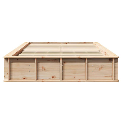 vidaXL Bed Frame Brown 140 x 200 cm Solid Pine Wood