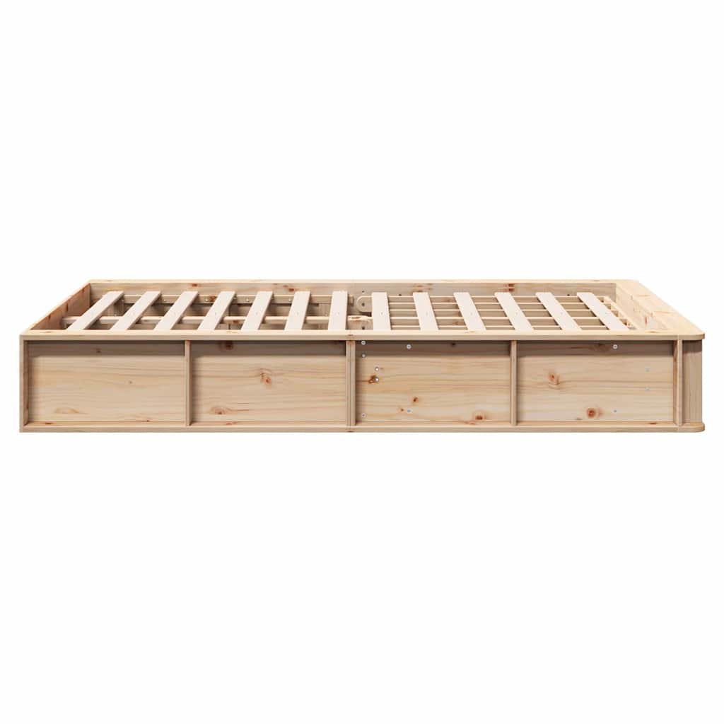 vidaXL Bed Frame Brown 140 x 200 cm Solid Pine Wood