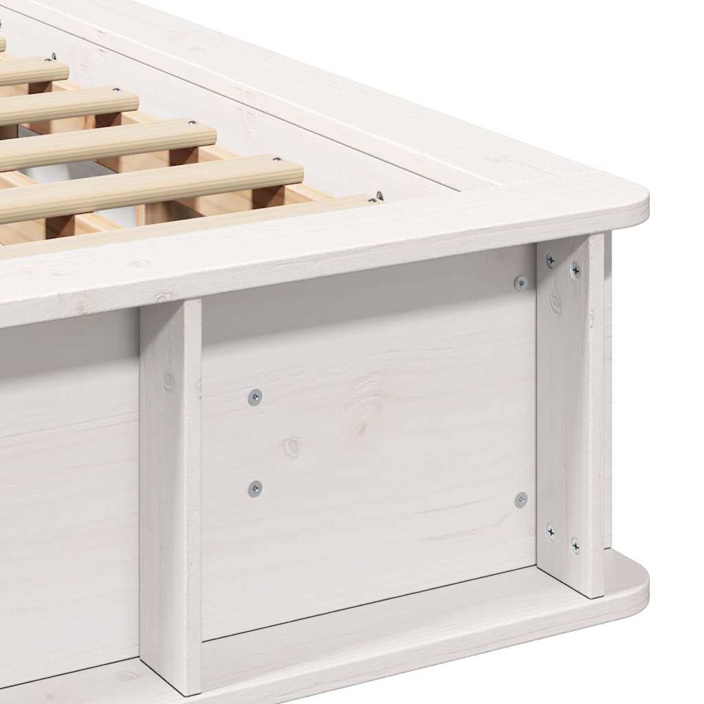 vidaXL Bed Frame White 140 x 200 cm Solid Pine Wood